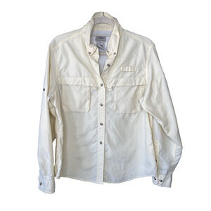 Vintage L.L Bean Womens Size Large Safari Roll Tab Vented Fishing Gorpcore Shirt